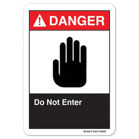 ANSI Danger, 10 Height, 14 Width, Aluminum